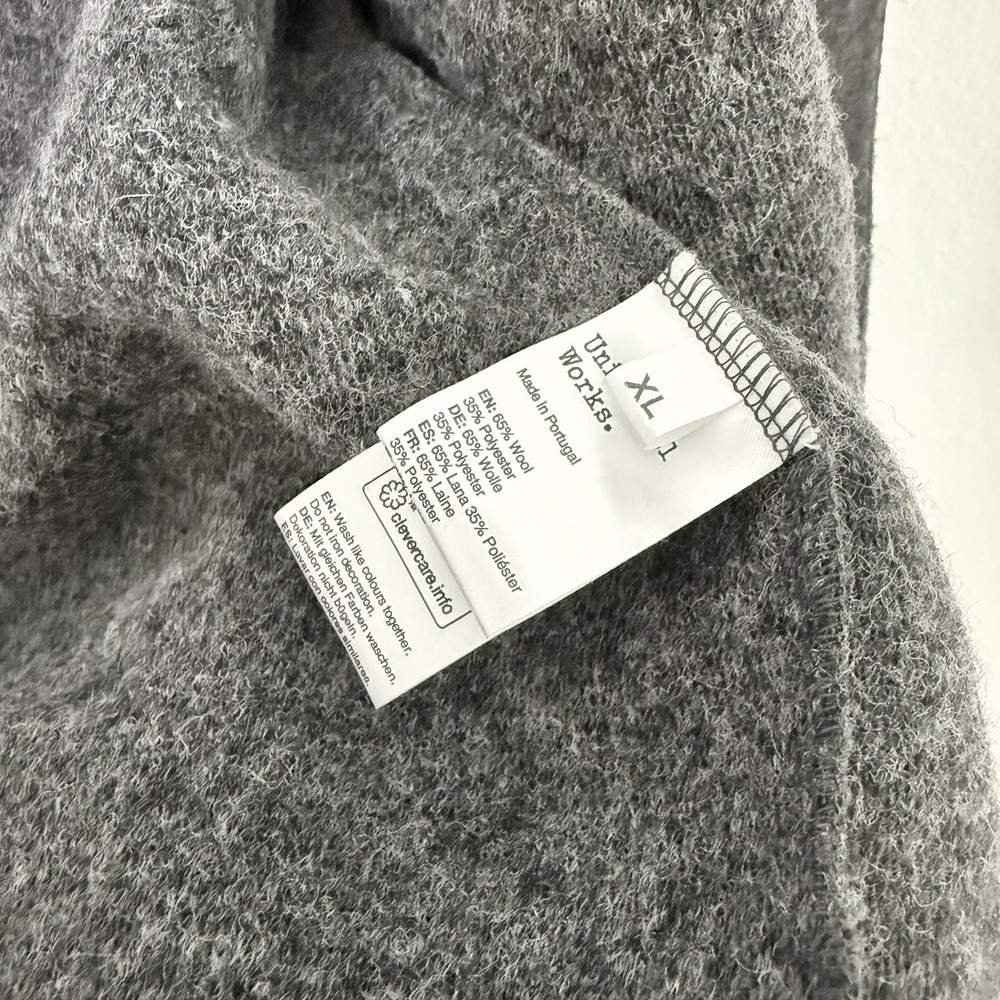 UNIVERSAL WORKS Mens Grey Wool Fleece Marled Cardigan Jacket Button Down XL - Picture 6 of 6
